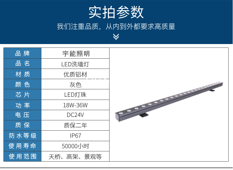 LED洗墻燈實(shí)拍參數
